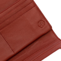 Red Leather Wallet for Women with Coin Pocket by Hedonist Chicago logo