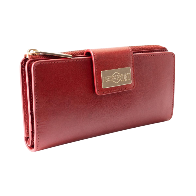 Long Red Leather Wallet for Women | Hedonist Chicago | front view