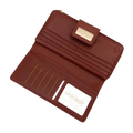 Large Red Zip Wallet for Women Pebbled Leather | Hedonist Chicago | ID and card slots