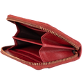 Small Zip Around Red Leather Wallet for Women from Hedonist Chicago | Zipper
