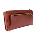 Large Red Zip Wallet for Women Pebbled Leather |Hedonist Chicago| coin zipper