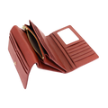 Red Leather Wallet for Women with Coin Pocket by Hedonist Chicago coin pocket