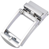 Steel ratchet belt buckle 1.38 inch polished front view | Hedonist Chicago