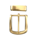 Square Polished Brass Belt Buckle for 1.38 Inch Straps