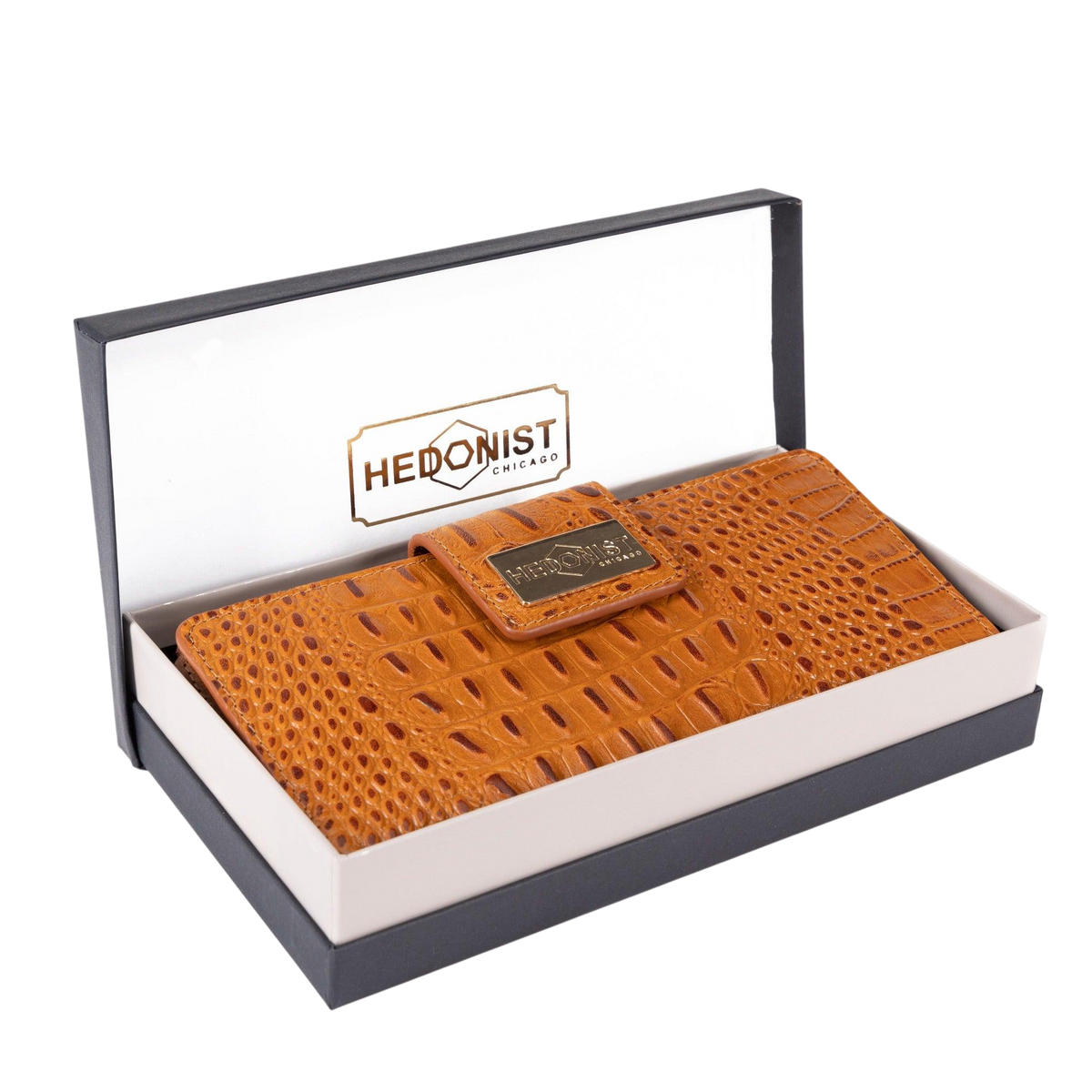 Hedonist Chicago tan passport case in tan, travel cover, full grain leather, product view