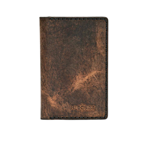 Hedonist Chicago tan passport case in tan, travel cover, full grain leather, product view