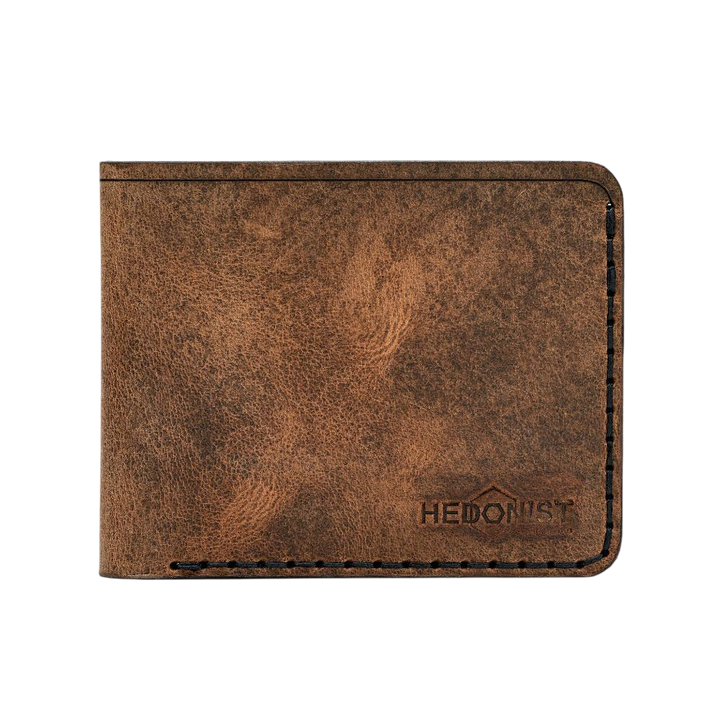 Handmade Men's Leather Wallet 6 Card Slots Tan Pull-Up | Hedonist Chicago