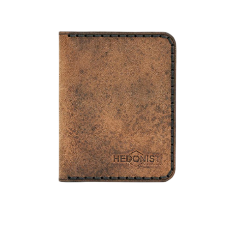 Handmade Men's Leather Wallet ID Slot 4 Card Slots Tan Pull-Up | Hedonist Chicago