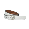 Women's White Leather Belt 1"