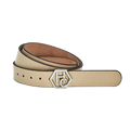 Women's Ivory Leather Belt 1.3"