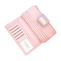 Pink Travel Leather Wallet for Women | Hedonist Chicago | ID and cards slots