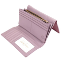 Pink Wallet for Women in Two-Tone Pebbled Leather Coin Pocket