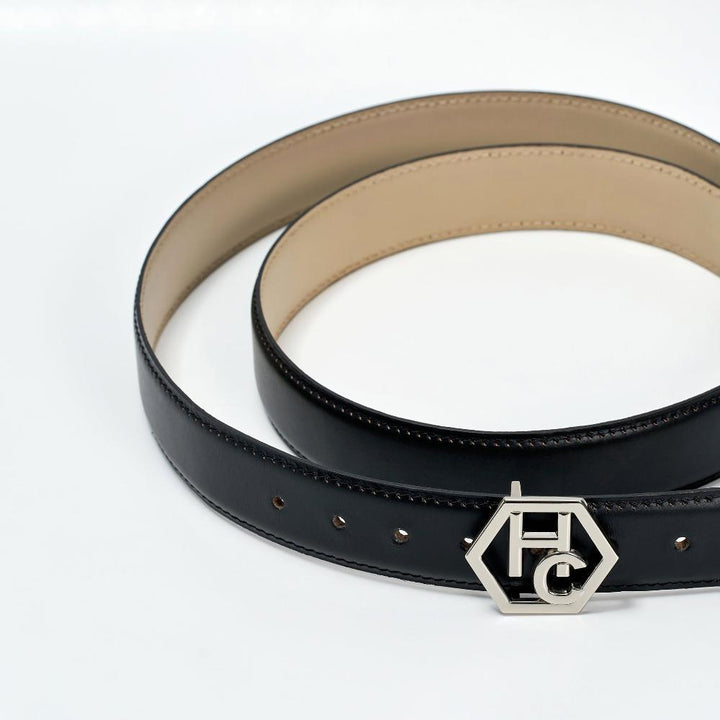 Women Reversible Black Leather Belt 1.3" 2 | Hedonist Chicago