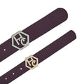 Edge stitching detail on women's seamless edge leather belt - Hedonist Chicago - close-up view