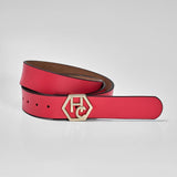 Women's seamless edge leather belt - pink - Hedonist Chicago - premium women's leather accessory