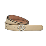 Women's seamless edge leather belt - ivory - Hedonist Chicago - premium women's leather accessory (1.3")
