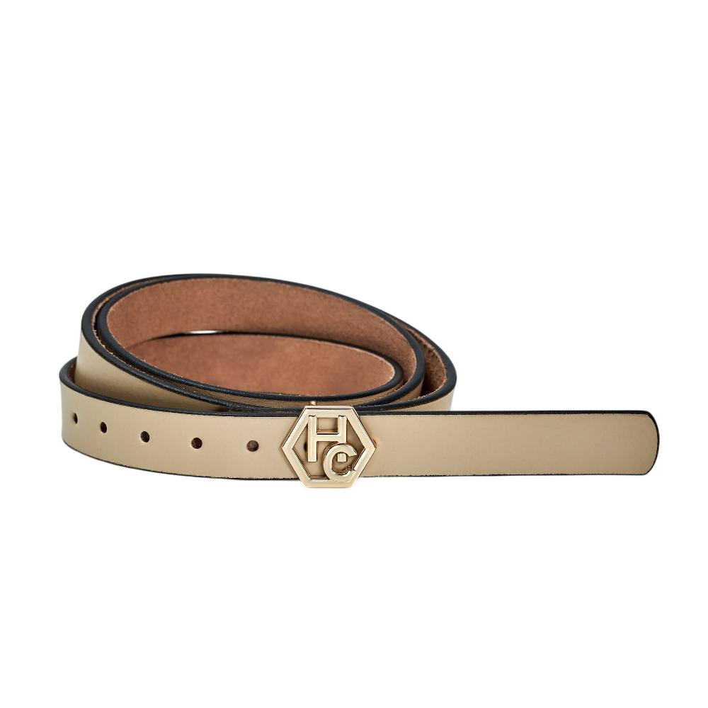 Women's seamless edge leather belt - ivory - Hedonist Chicago - premium women's leather accessory (1")