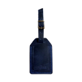 Handmade Leather Luggage Tag in Navy Blue