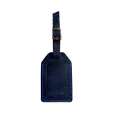 Handmade Leather Luggage Tag in Navy Blue