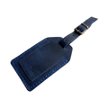 Handmade Leather Luggage Tag in Navy Blue