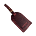Handmade Leather Luggage Tag in Burgundy