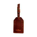 Handmade Leather Luggage Tag in Cognac