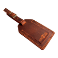 Handmade Leather Luggage Tag in Cognac