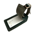 Handmade Leather Luggage Tag in Green