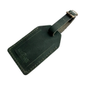 Handmade Leather Luggage Tag in Green