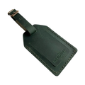 Handmade Leather Luggage Tag in Green