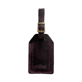 Handmade Leather Luggage Tag Plum