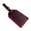 Handmade Leather Luggage Tag in Red