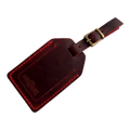 Handmade Leather Luggage Tag in Red