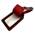 Handmade Leather Luggage Tag in Red