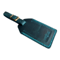 Handmade Leather Luggage Tag in Teal