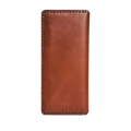 Handmade light mahogany leather card holder, 8 card slots, back view