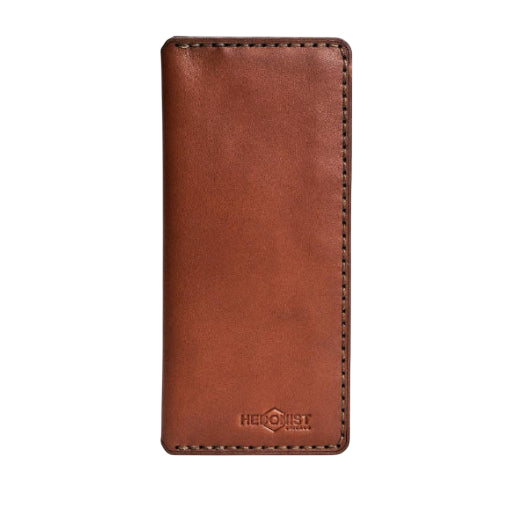 Handmade Long Leather Card Holder 8 Slots Light Mahogany | Hedonist Chicago