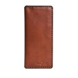 Handmade Long Leather Card Holder 8 Slots Light Mahogany | Hedonist Chicago
