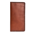 Handmade Long Leather Card Holder 12 Card Slots Light Mahogany | Hedonist Chicago