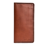 Handmade Long Leather Card Holder 12 Card Slots Light Mahogany | Hedonist Chicago