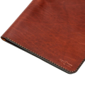 Hedonist Chicago mahogany ipad holder in mahogany, slim sleeve, leather finish, close view