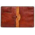 Hedonist Chicago mahogany ipad holder in mahogany, slim sleeve, leather finish, detail view