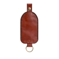 Hedonist Chicago mahogany key chain in mahogany, slim profile, full grain leather, product view