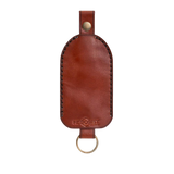 Hedonist Chicago mahogany key chain in mahogany, slim profile, full grain leather, product view