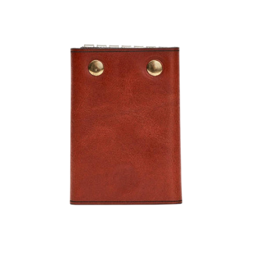 Hedonist Chicago light mahogany key holder in light mahogany, slim profile, full grain leather, angled view