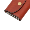 Hedonist Chicago light mahogany key holder in light mahogany, slim profile, full grain leather, close view