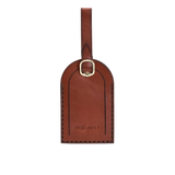 Hedonist Chicago light mahogany luggage tag in light mahogany, with strap, full grain leather, product view