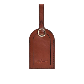 Handmade Leather Luggage Tag Light Mahogany