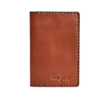 Hedonist Chicago light mahogany passport case in light mahogany, travel cover, full grain leather, product view