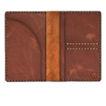 Hedonist Chicago light mahogany passport case in light mahogany, travel cover, full grain leather, detail view
